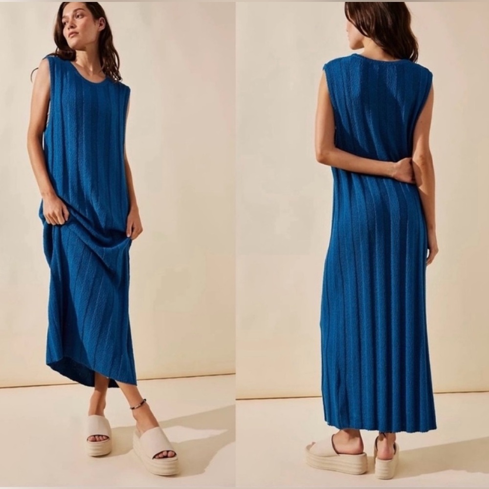 FREE PEOPLE Theo Sweater Midi Maxi Blue, S